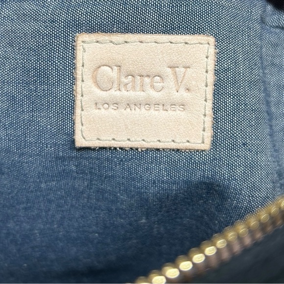 Clare V. - Women’s ‘Margot’ Fold-Over Suede Clutch Bag in Black, Gold, One Size - Picture 2 of 12